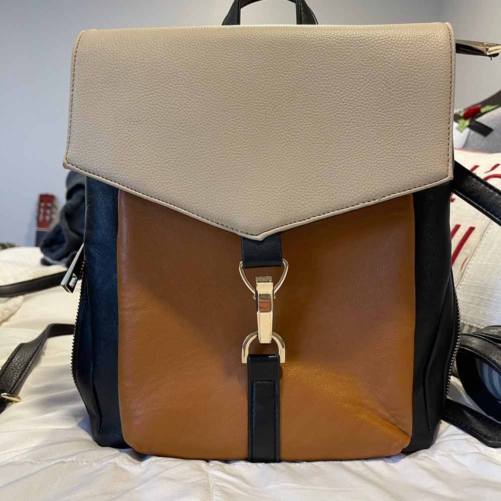 Backpack / Cream , black , brown